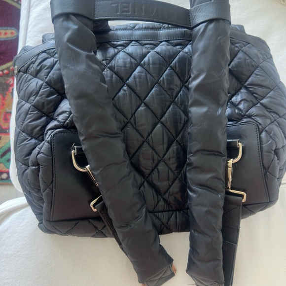 Rare CHANEL cocoon rectangular backpack 2010A black quilted nylon Karl Lagerfeld - Picture 10 of 16